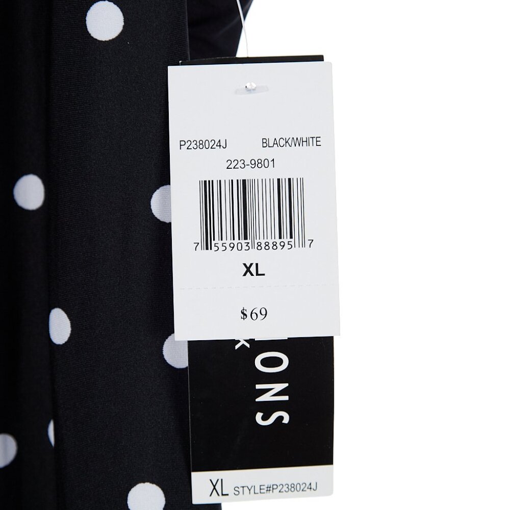 Perceptions Sleeveless Polka Dot Black White Casual Dress Women's XL NWT - Picture 3 of 6